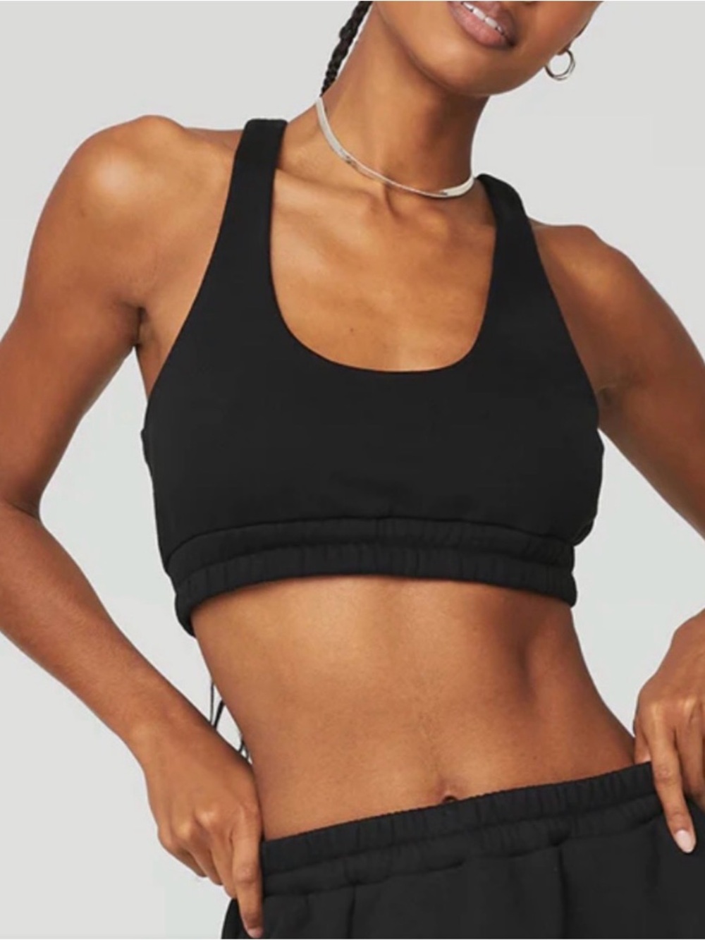 ALO Yoga Black Racerback Support Sports Bra